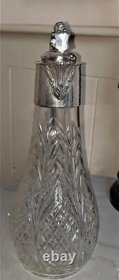 Superb Antique Elkington Style Silver Plated & Crystal Cut Glass Claret Jug