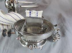 Superb Antique Silver Plated Hinks Walker & Hall Duplex Oil Lamp Burner