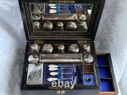 Superb Early Victorian Coromandel Vanity, Sewing Box, Rare Combination, + Conten Superb Early Victorian Coromandel Vanity, Sewing Box, Rare Combination, + Conten