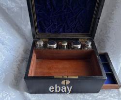 Superb Early Victorian Coromandel Vanity, Sewing Box, Rare Combination, + Conten