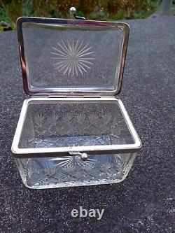 Superb Edwardian Cut Glass & Silver Plate Jewellery Box Casket WMF Factory