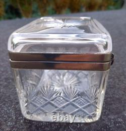 Superb Edwardian Cut Glass & Silver Plate Jewellery Box Casket WMF Factory