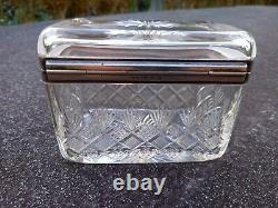Superb Edwardian Cut Glass & Silver Plate Jewellery Box Casket WMF Factory