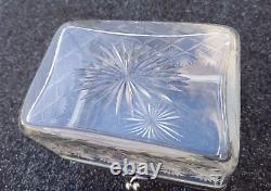 Superb Edwardian Cut Glass & Silver Plate Jewellery Box Casket WMF Factory