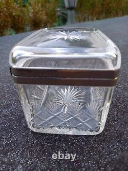 Superb Edwardian Cut Glass & Silver Plate Jewellery Box Casket WMF Factory