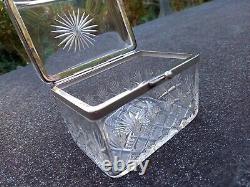 Superb Edwardian Cut Glass & Silver Plate Jewellery Box Casket WMF Factory