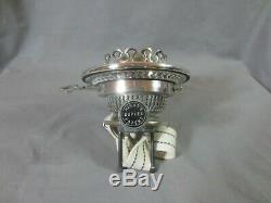 Superb Silver Plated Antique Victorian Brass Hinks Duplex Oil Lamp Burner