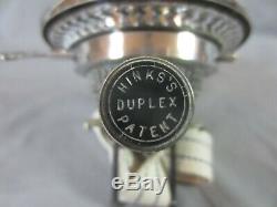 Superb Silver Plated Antique Victorian Brass Hinks Duplex Oil Lamp Burner