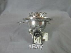 Superb Silver Plated Antique Victorian Brass Hinks Duplex Oil Lamp Burner