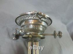 Superb Silver Plated Antique Victorian Brass Hinks Duplex Oil Lamp Burner