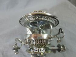 Superb Silver Plated Antique Victorian Brass Hinks Duplex Oil Lamp Burner