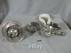 Superb Silver Plated Antique Victorian Brass Hinks Duplex Oil Lamp Burner