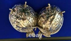 Superb Silver Plated Double Walnut Shaped Serving Dish Late 19th Century