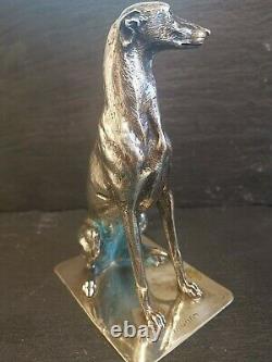 Superb Silver Plated Greyhound, Edinburgh 2004. Solid Silver Base