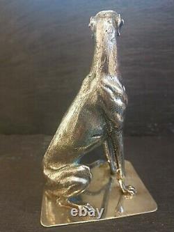 Superb Silver Plated Greyhound, Edinburgh 2004. Solid Silver Base