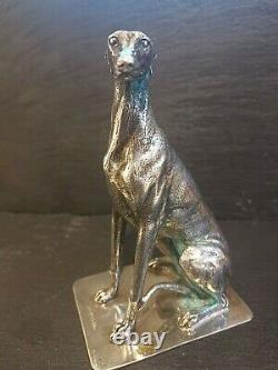 Superb Silver Plated Greyhound, Edinburgh 2004. Solid Silver Base