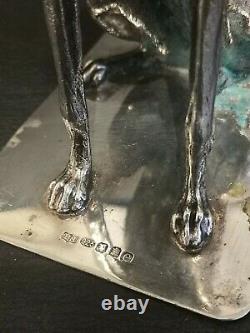 Superb Silver Plated Greyhound, Edinburgh 2004. Solid Silver Base