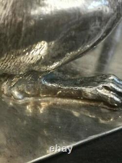 Superb Silver Plated Greyhound, Edinburgh 2004. Solid Silver Base