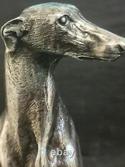 Superb Silver Plated Greyhound, Edinburgh 2004. Solid Silver Base