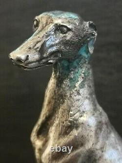 Superb Silver Plated Greyhound, Edinburgh 2004. Solid Silver Base