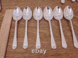 Superb Vintage 44 Pc BEAD PATTERN Silver Plate Cutlery Set Latham&Owen Sheffield