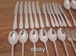 Superb Vintage 44 Pc BEAD PATTERN Silver Plate Cutlery Set Latham&Owen Sheffield