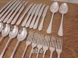 Superb Vintage 44 Pc BEAD PATTERN Silver Plate Cutlery Set Latham&Owen Sheffield