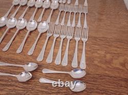 Superb Vintage 44 Pc BEAD PATTERN Silver Plate Cutlery Set Latham&Owen Sheffield