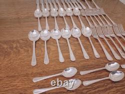 Superb Vintage 44 Pc BEAD PATTERN Silver Plate Cutlery Set Latham&Owen Sheffield