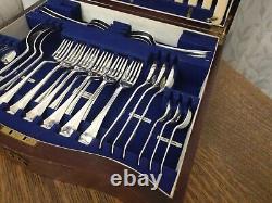 Superb Vintage 48 Piece ART DECO CUTLERY CANTEEN Geo Butler Sheffield 1930s