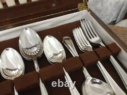 Superb Vintage 56 Piece EPNS ART DECO CUTLERY CANTEEN Made in Sheffield 1930s