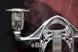 Superb Wmf Antique Silver Plated Art Nouvous Secessionist Pair Of Candlesticks