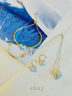 Swarovski Iconic Blue White Crystal Swan Set, Earrings Necklace Bracelet BNWT