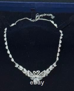Swarovski Womens Silver Swan Duo Necklace Genuine Crystals With Original Box