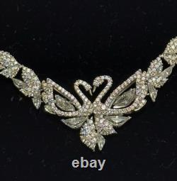 Swarovski Womens Silver Swan Duo Necklace Genuine Crystals With Original Box
