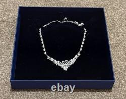Swarovski Womens Silver Swan Duo Necklace Genuine Crystals With Original Box