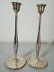 Swid Powell Pair Silver Plated 12 Candle Candlestick Holders Made In Italy