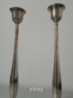 Swid Powell Pair Silver Plated 12 Candle Candlestick Holders Made In Italy