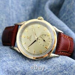 Swiss 1950' Omega 2596 Bumper Automatic Factory Original Dial Gold Plated Watch