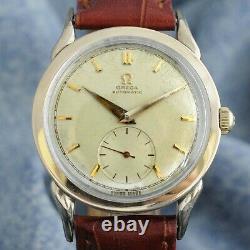 Swiss 1950' Omega 2596 Bumper Automatic Factory Original Dial Gold Plated Watch