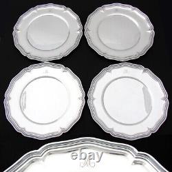Swiss Hallmarked Solid Silver 4pc 11 Tray, Plate or Charger Set, M Monograms