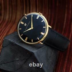 Swiss Original Girard Perregaux Gold Plated Manual Wind Gents Watch Black Dial