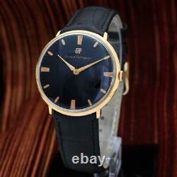 Swiss Original Girard Perregaux Gold Plated Manual Wind Gents Watch Black Dial