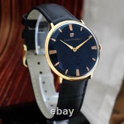 Swiss Original Girard Perregaux Gold Plated Manual Wind Gents Watch Black Dial