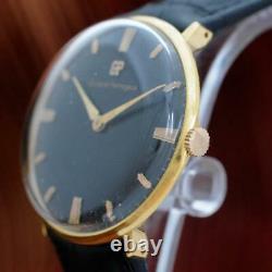 Swiss Original Girard Perregaux Gold Plated Manual Wind Gents Watch Black Dial