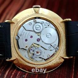 Swiss Original Girard Perregaux Gold Plated Manual Wind Gents Watch Black Dial