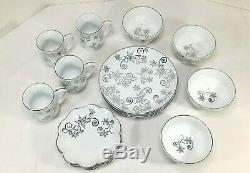 TEMPTATIONS 16pc DINNER SET- ELEGANT WHITE & SILVER LACE, CHRISTMAS EVE & WINTER