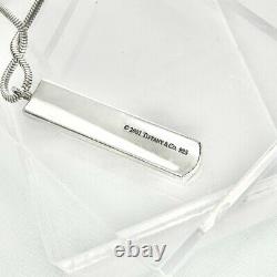 TIFFANY & Co. 1837 Bar Plate Necklace Pendant Snake 17 Mirror Finish Shine well