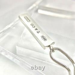 TIFFANY & Co. 1837 Bar Plate Necklace Pendant Snake 17 Mirror Finish Shine well