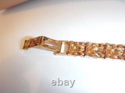 Taiwan Sterling Vermeil 925 Heavy Plate Nugget Bracelet 7 7.5